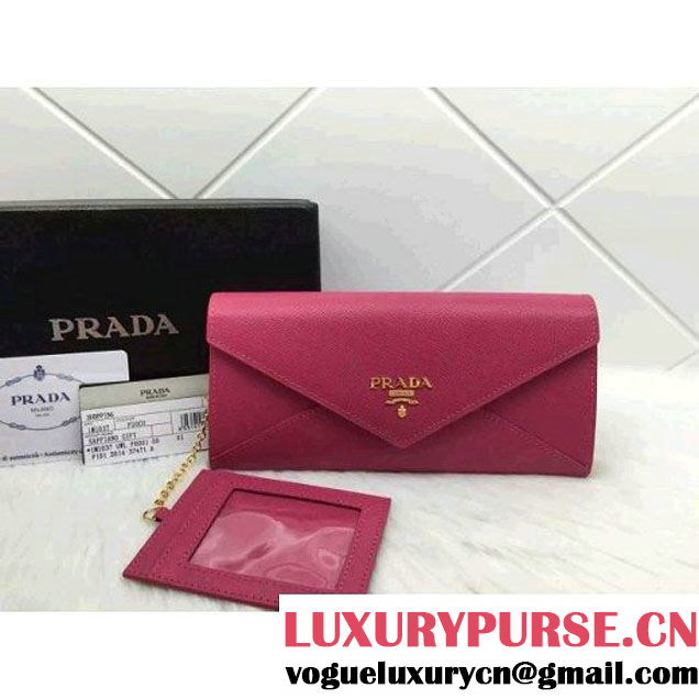 Prada 1M1037 Saffiano Letter Leather Wallet Rosy (1A069-050612 )