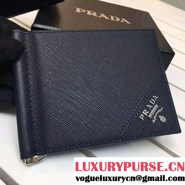 Prada 2MN077 Saffiano leather wallet In Deep Blue (1A069-112424 )