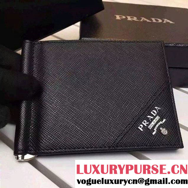 Prada 2MN077 Saffiano leather wallet In Black (1A069-112425 )