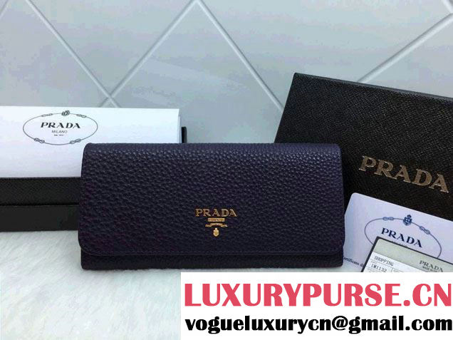 Prada Clemence Leather Wallet 1M1132 Purple