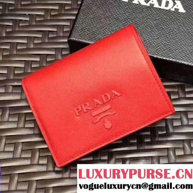 Prada Saffiano Leather Wallet 1MV204 Red 2017 (GYF-7120905 )