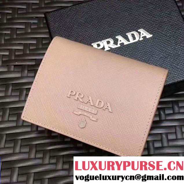 Prada Saffiano Leather Wallet 1MV204 Nude 2017 (GYF-7120904 )