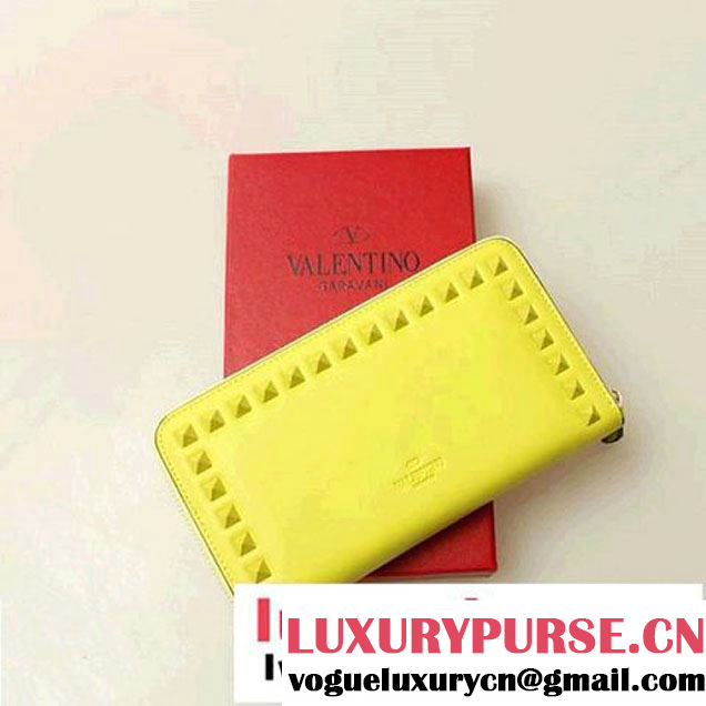 Valentino Garavani Continental Zipped Wallet EWP00079 Lemon - $119.00