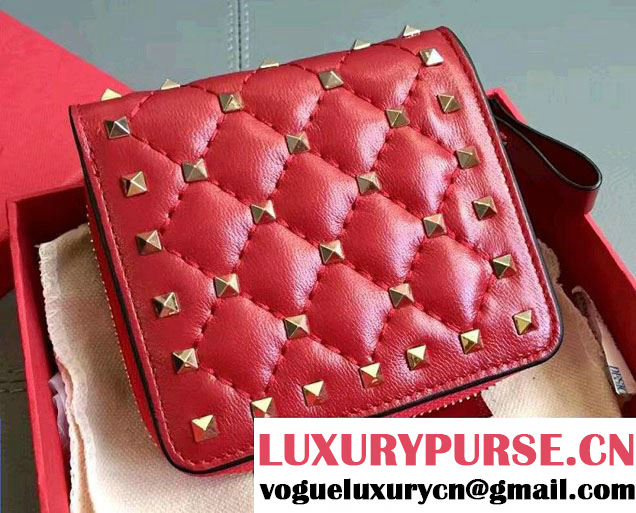 Valentino Rockstud Spike Compact Wallet