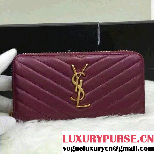 S. 358094 Zip Around Wallet In Lambskin Burgundy 2016 (1A061-6081627 )