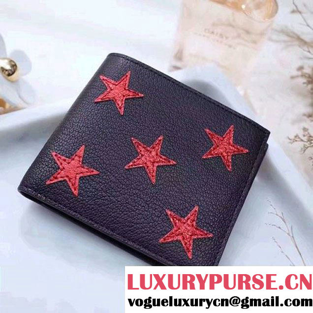 Saint Laurent Monogram East/West Wallet In Mixed Matelasse Leather Black/Red Star 2017 (1A069-7022322 )