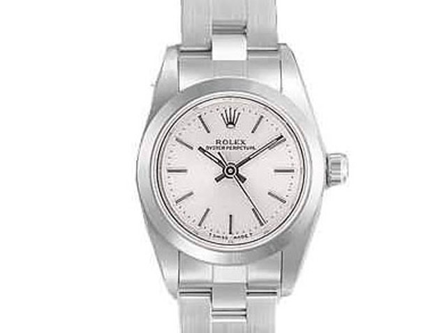 Rolex Datejusts Oyster Perpetual SS Stainless Steel Silver Dial Bar Hour markers V - Ladies