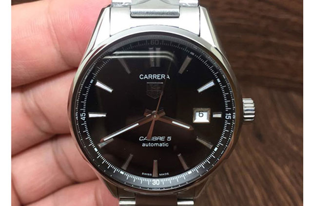 Tag Heuer Carrera Calibre 5 SS/SS Black Dial